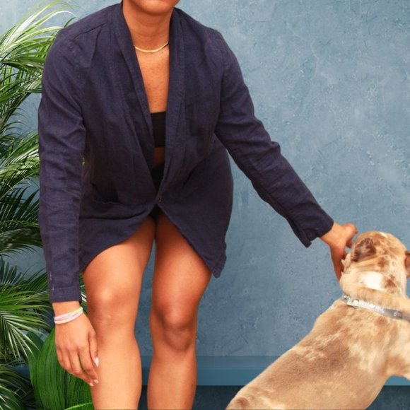 Old Navy Linen Blend Blazer. Worn once. - Picture 3 of 3